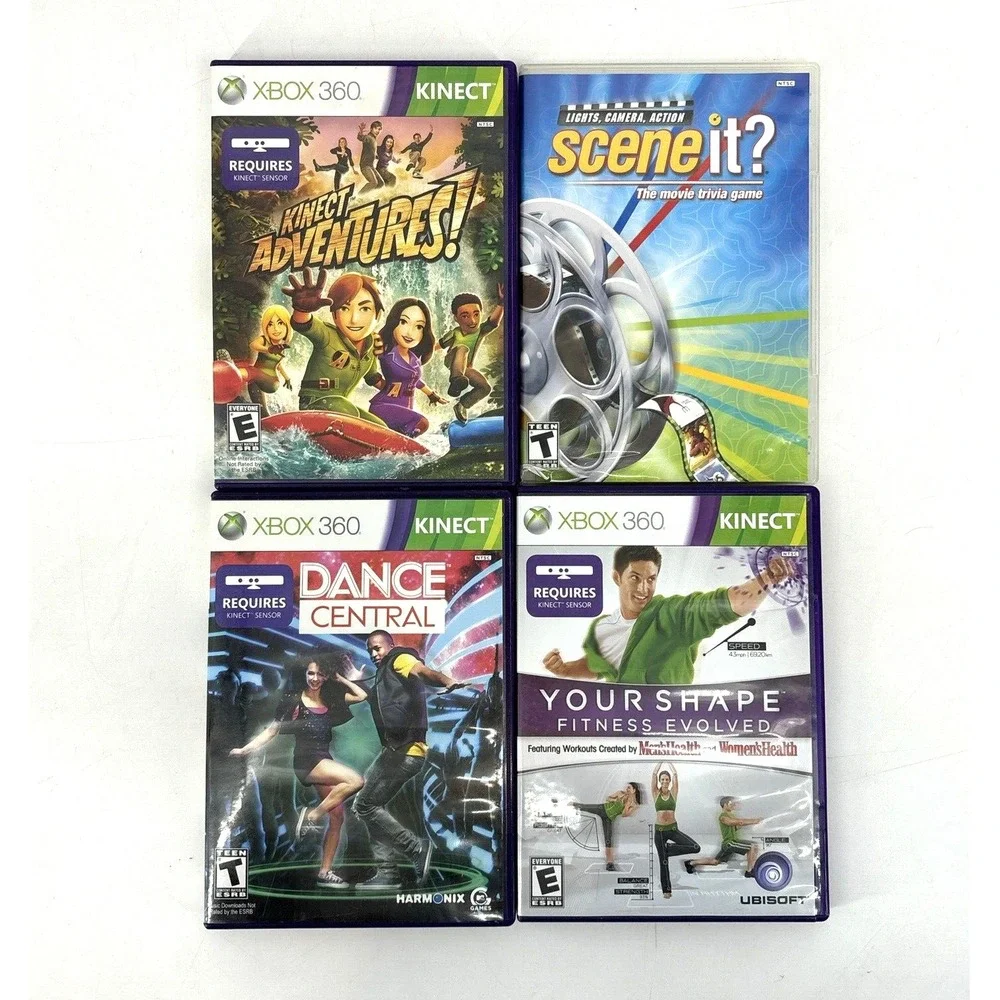 XBOX 360 Kinect Game LOT + Scene It Dance‎ Central, Adventures, Your Shape